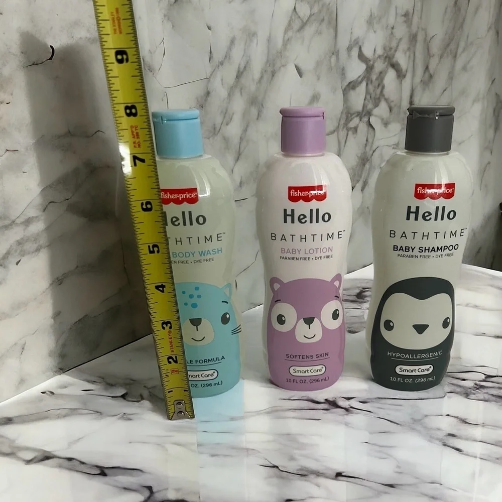 New Fisher Price Hello Bath Time Baby Body Wash Shampoo Lotion Bundle